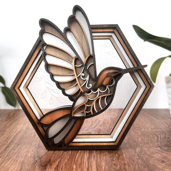 Hexagon scenic display box