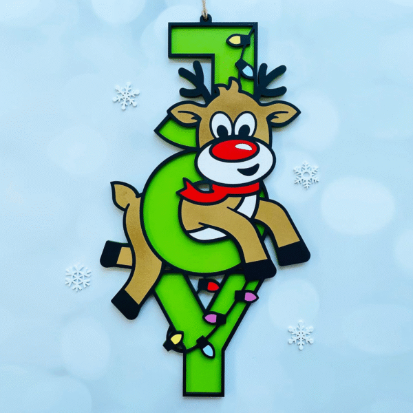 JOY Rudolf Christmas sign