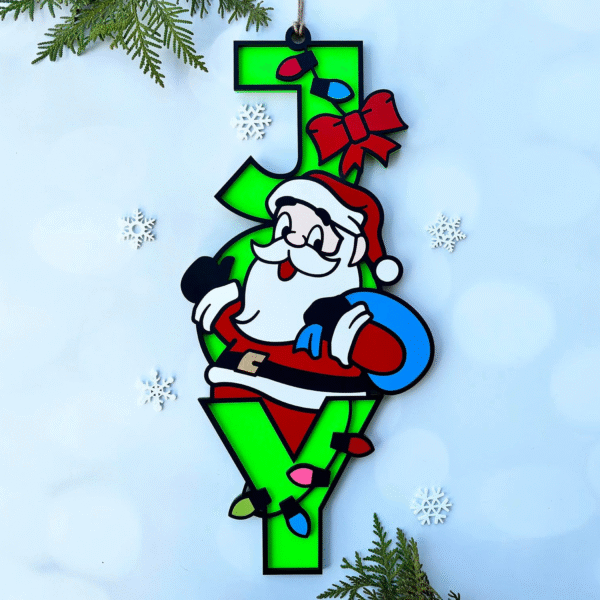 Joy Santa Christmas sign